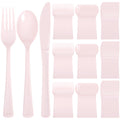 Supernal 300pcs Pink Plastic Silverware, Disposable Cutlery Set