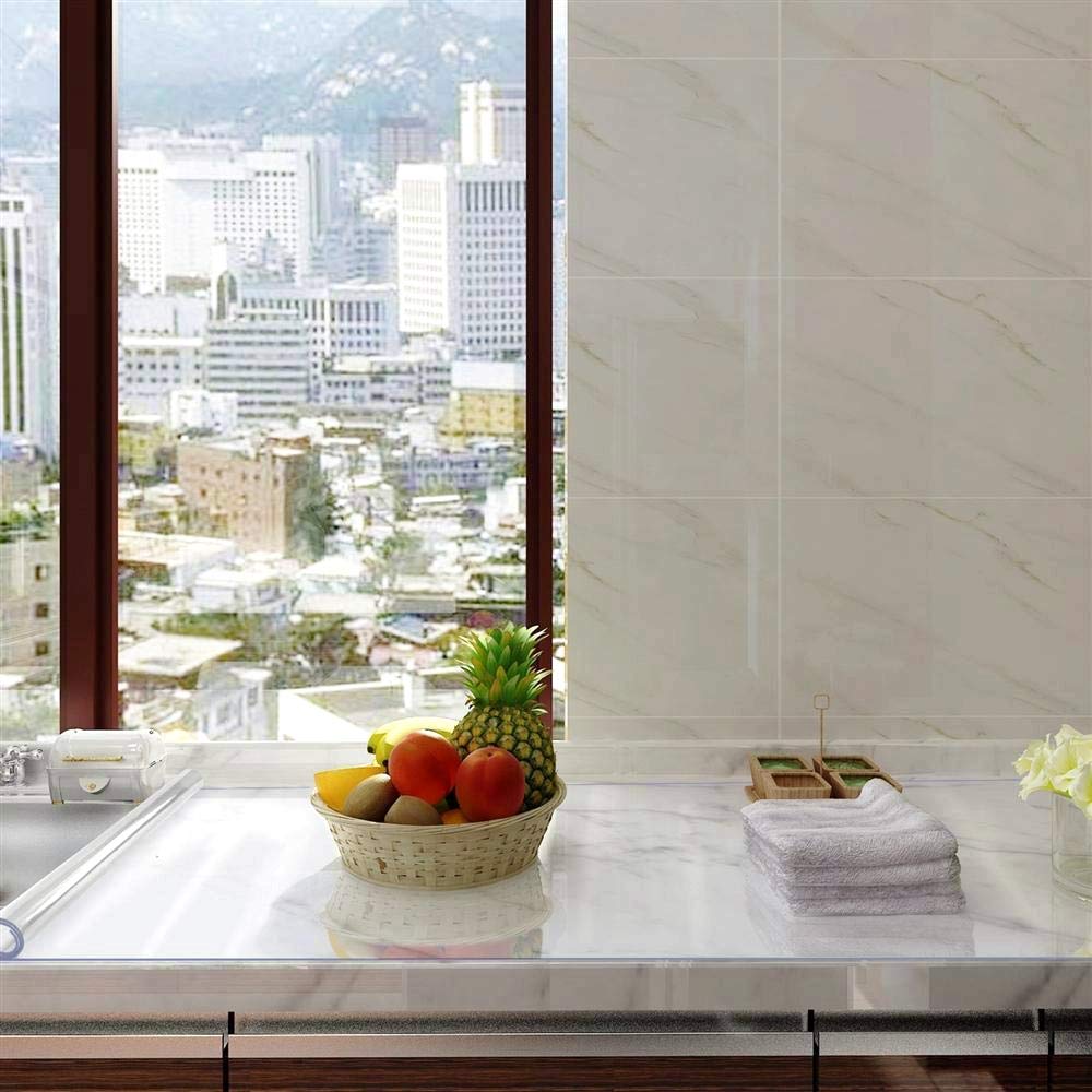 NECAUX Clear PVC Table Cover Protector 32 x 48 Inch 1.5mm Thick