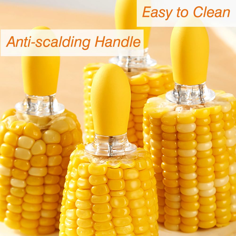 PEOUWNES 16Pcs/8 Pairs Corn Holders, Stainless Steel Corn Cob Holders