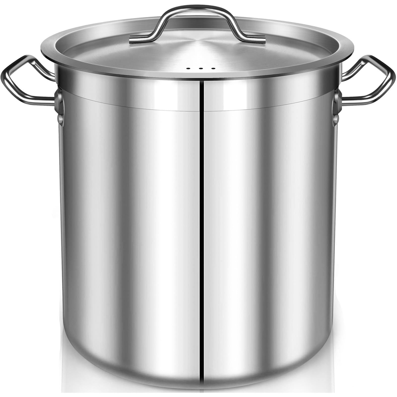 24 Quart Stainless Steel Stock Pot with Lid – Heavy Duty Cooking Pot for Soup, Stew, Pasta – Induction Compatible, Dishwasher Safe – Ideal for Home & Commercial Use