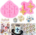 Cross Molds Silicone Fondat Cake Chocolate Mold 2pcs for Baptism Party Supplies
