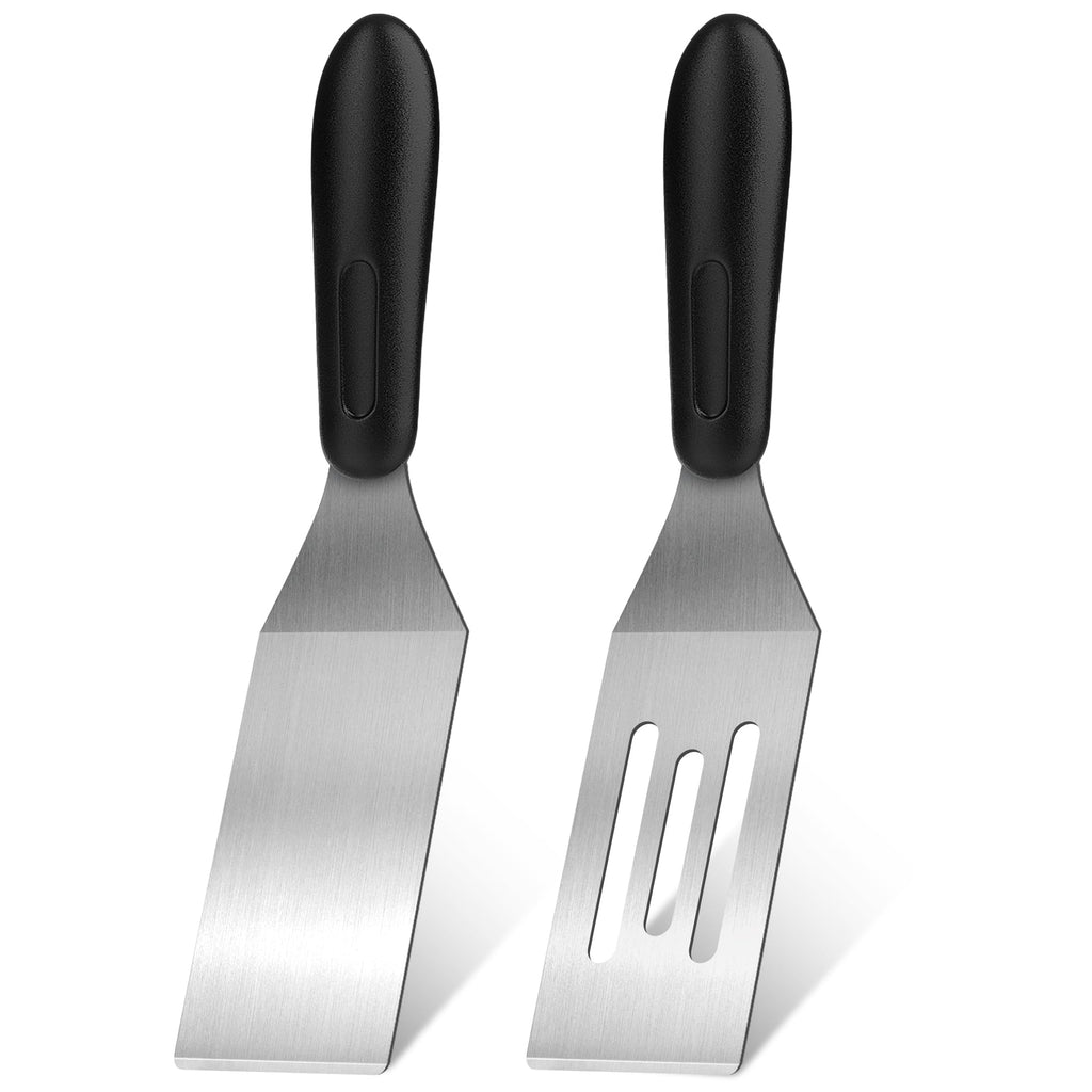 Stainless Steel Mini Spatula (2PC),Small Turners for Cake Brownies Pancakes