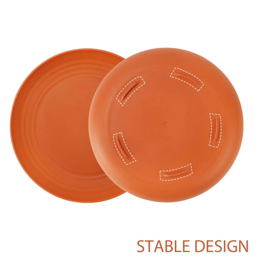 Wrova Large Wheat Straw Dinner Plates - 11 Inch Unbreakable Big Set of 8 - Dishwasher & Microwave Safe Plastic Plates - Deep Edge for Kitchen & Camping (Colorful)