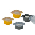 KEVJES Stackable Silicone Artisan Pizza Dough Proofing Containers with Lids (2 Yellow+2 Space Gray)