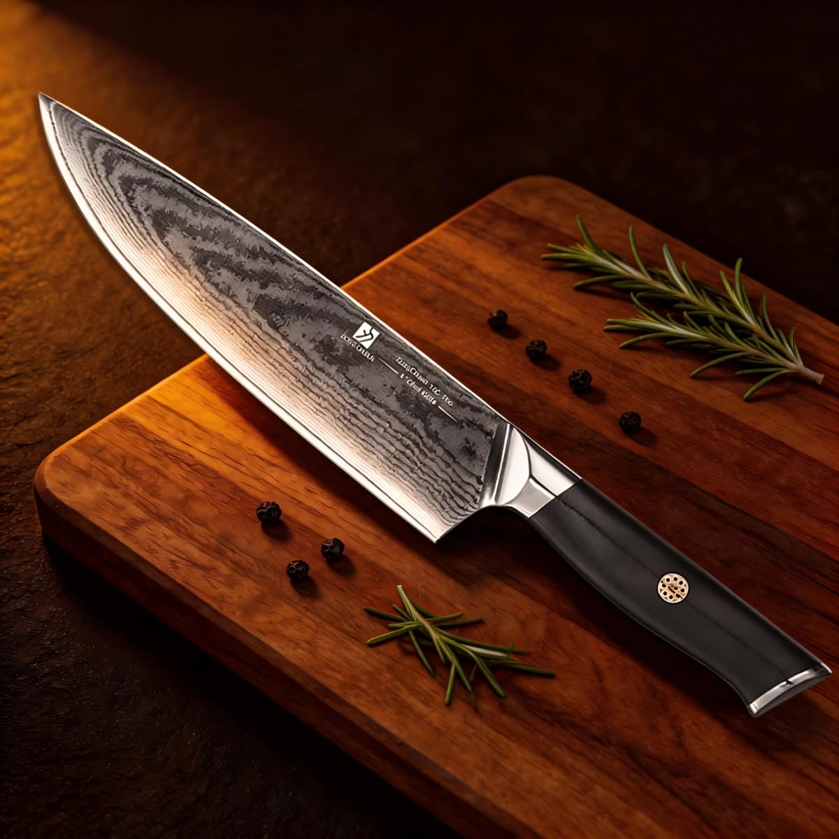Chef Knife,8inch Damascus knife,67-Layer High Carbon Stainless Steel Kitchen Knife,Professiona Sharp Cutting Knives with Ergonomic G10 Black Handle,Gift Box for Home and Kitchen Birthday Gift