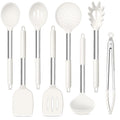 TeamFar Kitchen Utensils Set of 8, Silicone Utensils Kitchen Tools-White