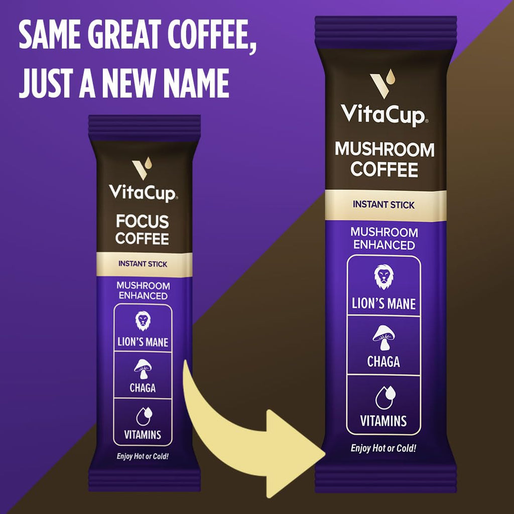 VitaCup Mushroom Medium Roast Coffee Instant Packets, 48ct