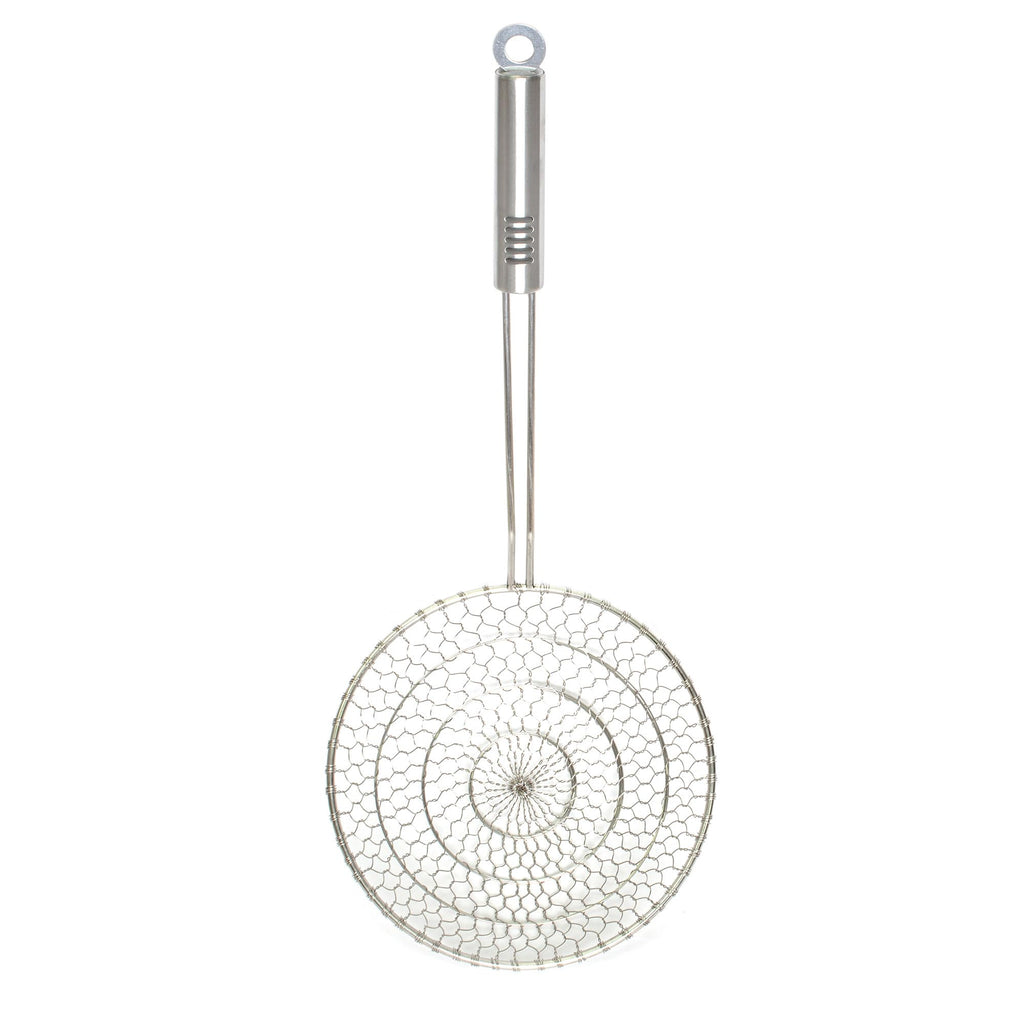Helen's Asian Kitchen Spider Strainer, 7-Inch, All Stainless Steel Mesh Basket And Handle, For Noodles, Dumplings, Wontons, Deep Frying, And Draining Tasks