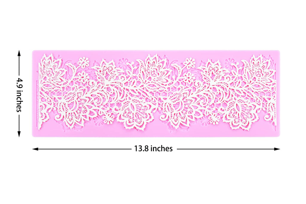 Embossing Lace Fondant Molds, Multi Circle Flowers Lace Mat Wedding Cake Decoration Tool, Rattan Shaped Cupcake Mat Silicone Molds Set of 3