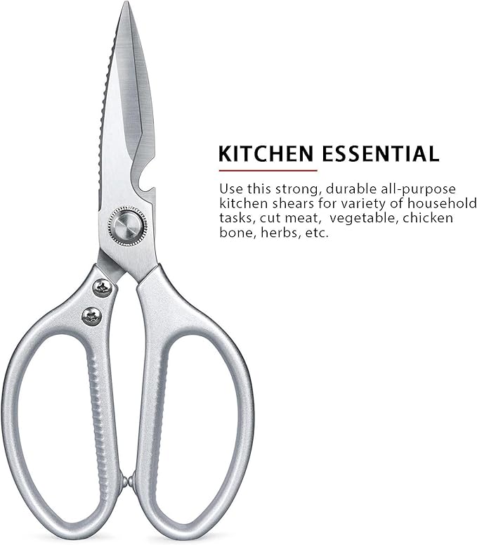 8.46'' Large Kitchen Scissors for Food, Heavy Duty All Purpose Kitchen Shears for Cutting Vegetable, Poultry, Meat, Herb, Stainless Steel Sharp Blade, Dishwasher Safe