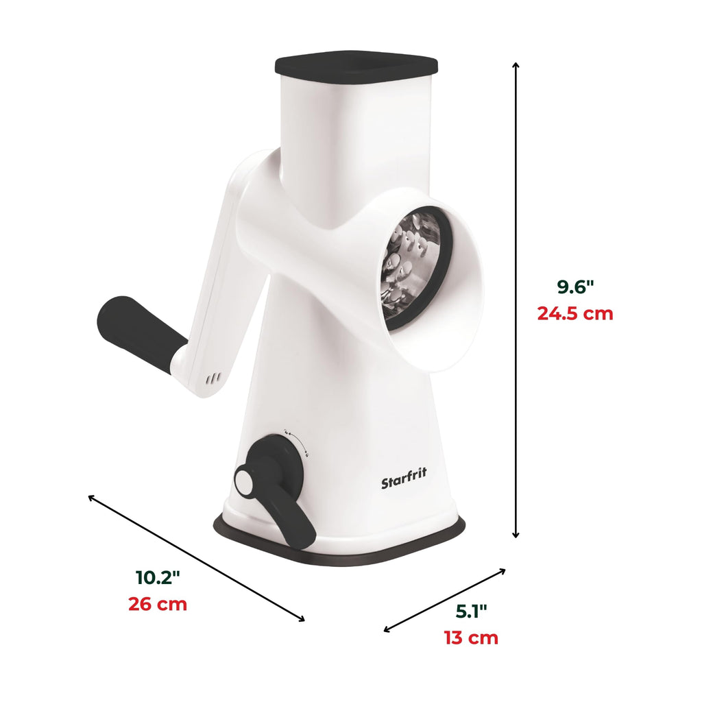 Starfrit Rotary Drum Grater, 4 Stainless Steel Drums, Hand Crank