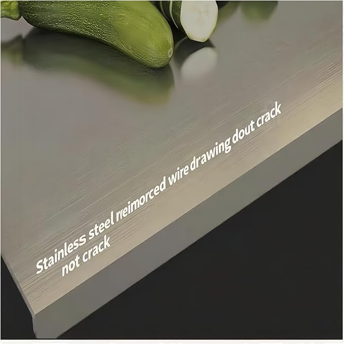 Large Stainless Steel Cutting Board,Suitable for Cutting Meat,Dicing,Vegetables,Fruits,Bread and Baking.ItIsConvenienttoClean,EasytoStoreandCan Be Washed in a Dishwasher (15.8 * 19.6in)