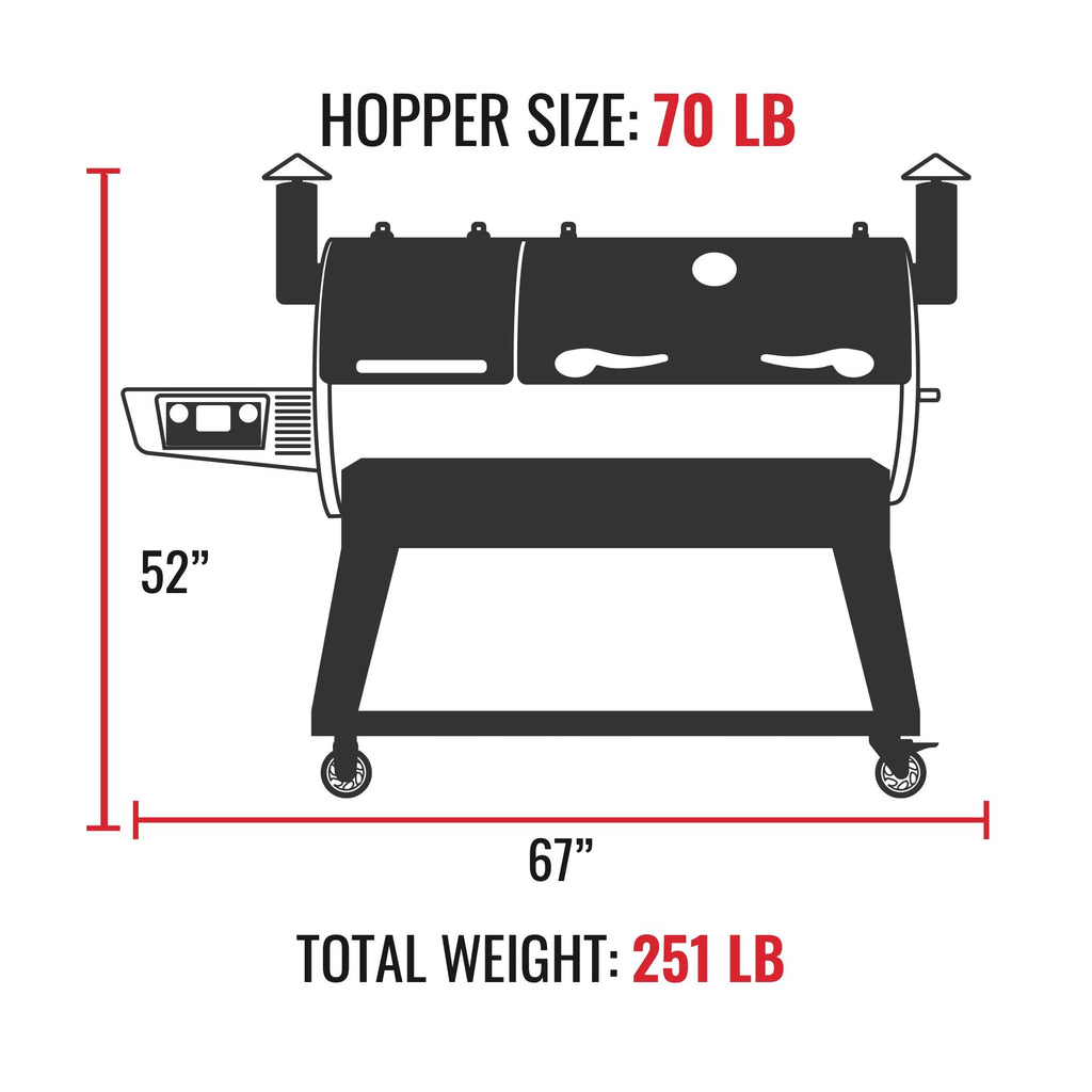 recteq DualFire 1200 Wood Pellet Smoker Grill, Wi-Fi Electric Pellet Grills, Dual Chambers for Hot and Fast + Low and Slow Cooking