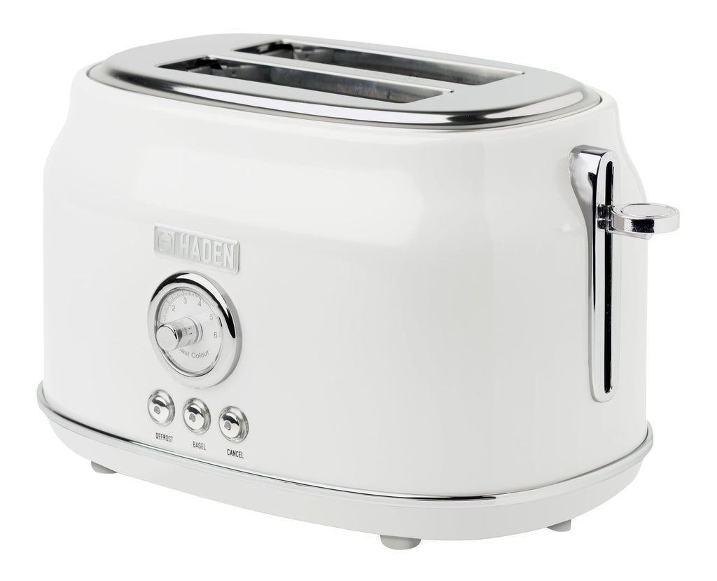 Haden Dorset 2 Slice Extra Wide Slot Toaster with Cool Touch Exterior, Removable Crumb Tray, and 6 Variable Browning Control, Ivory