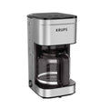 KRUPS Coffee Maker 10 Cups Simply Brew Stainless Steel Drip Coffee Maker, 900 Watts Coffee Filter, Drip Free, Dishwasher Safe Pot, Black & Silver