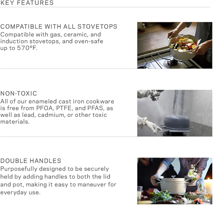 Vermicular Oven Pot | Non-Toxic Enameled Cast Iron Pot | 22cm (3.7 Qt) | Oven-safe | Induction-compatible | Dutch Oven | Made in Japan | Serves 3-4 | Natural Beige