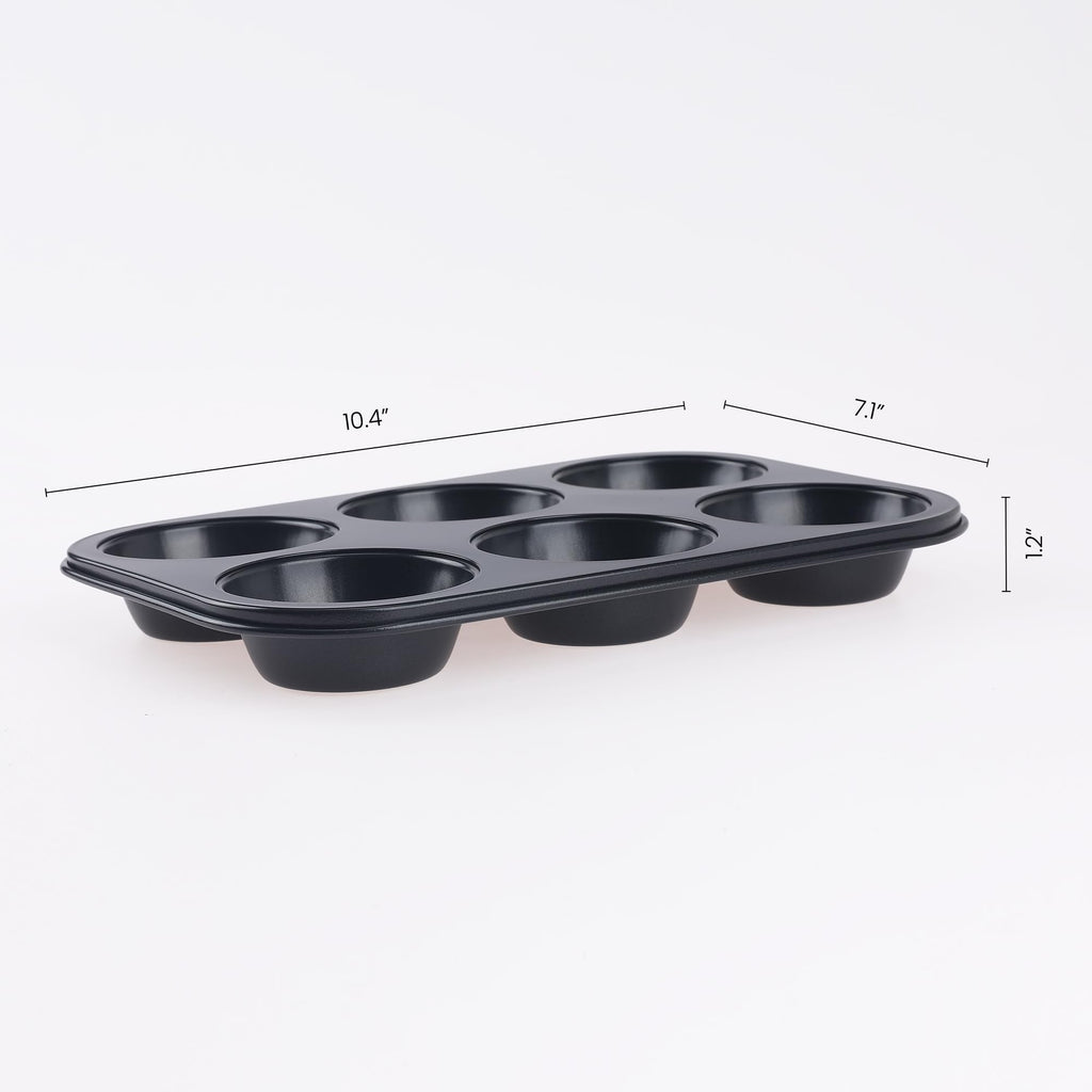 DRMHM Muffin-Pan for Baking, Nonstick Cake Pan 12 Cups, 3 Pack Cup Premium Cheesecake Pans, Cupcake Baking Pan for Oven 10.4 * 7.1 * 1.2in Black