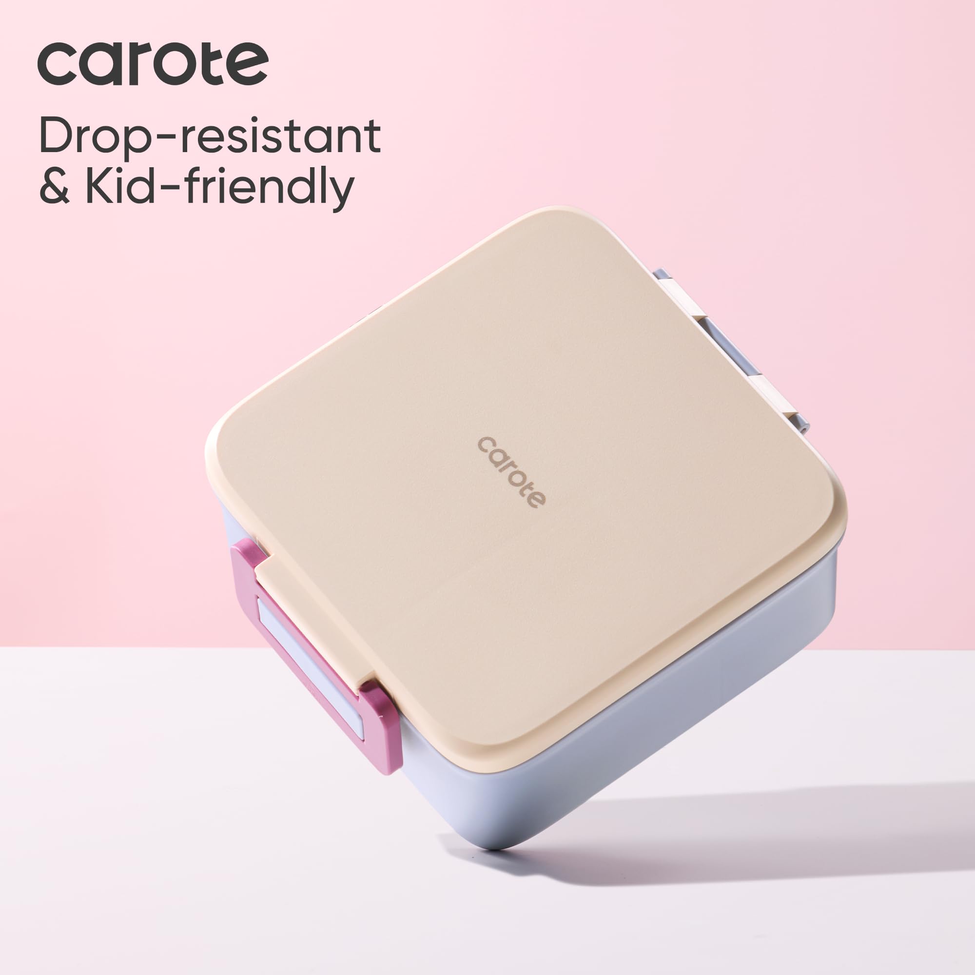 CAROTE Bento Box for Kids, Lunch Box Kids with 8oz Thermos for Hot Food, Lunch Container for Girls Boys, 3 or 5 Compartments with 2 Removable Dividers, BPA Free/Leak Proof/Dishwasher Safe