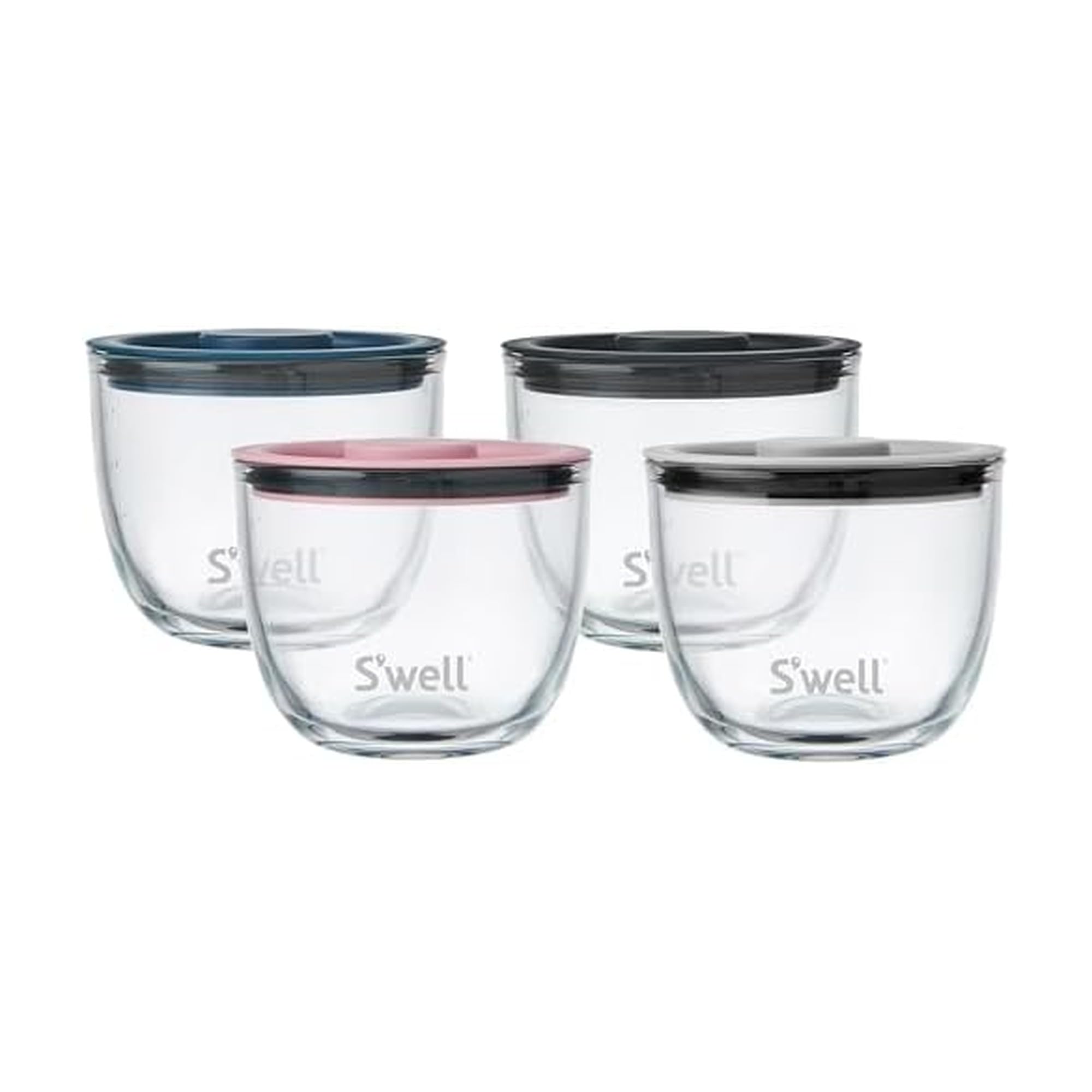 S'well 12oz Glass Prep Bowl Set of 4 For Easy Meal Prep, S'well Signatures, Made From Durable Tempered Glass, Nests Inside 21.5oz