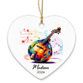 Personalized Name & Year Mandolin Ceramic Ornament Gifts for Music Lovers, Mandolin Player Xmas Tree Ornaments, Custom Mandolinist Ornaments 2026, Instrument Ceramic Ornament Decor Christmas Hanging