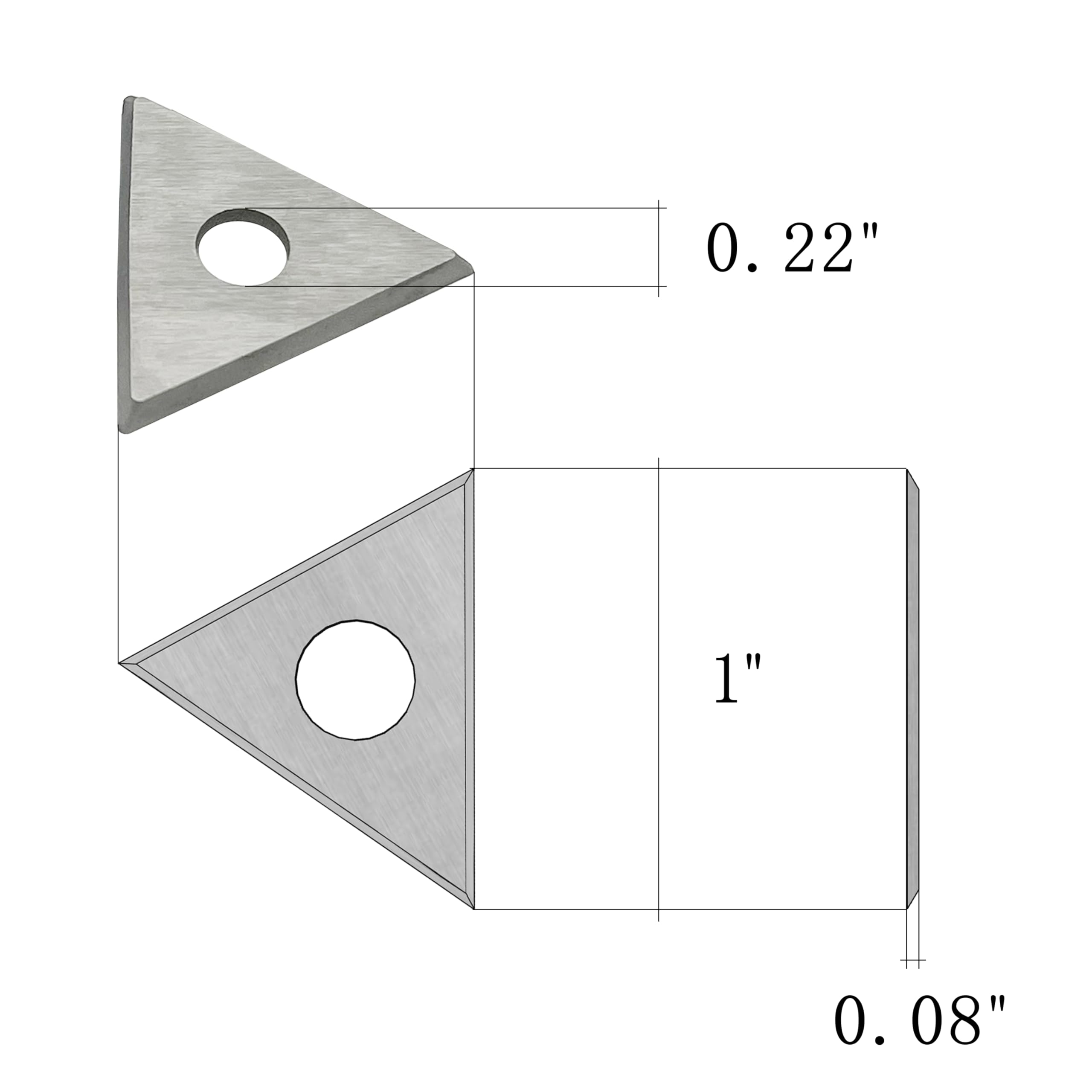 LU&MN Carbide Scraper Replacement Blades, 1" Triangle, 10 Pcs