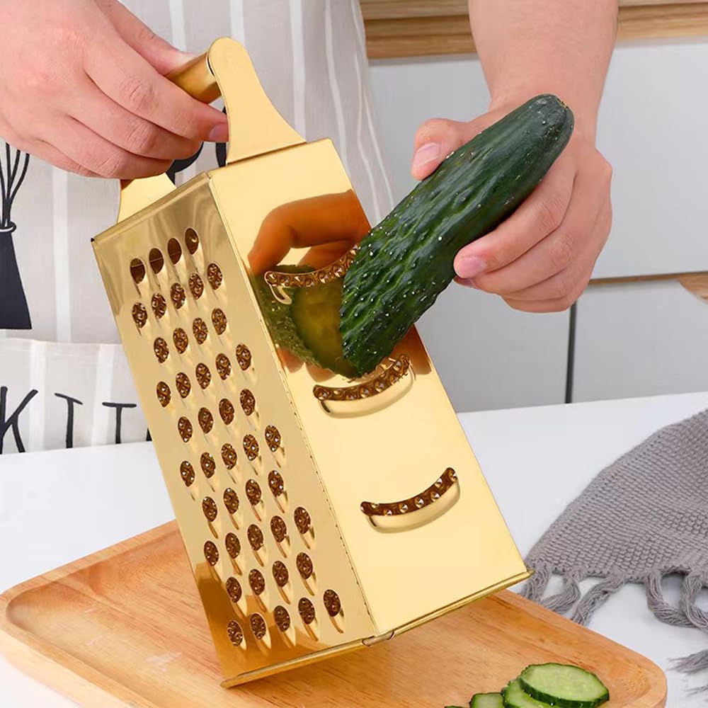 Eitonbu Stainless Steel 4 Sides Multifunctional Grater Slicer with Handle