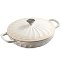 NSIRONS Enameled Cast Iron Dutch Oven, 3.8 Quart Dutch Oven Pot with Lid, Shallow Cast Iron Braiser with Handles, Oven Safe up to 500°F (Caramel White)