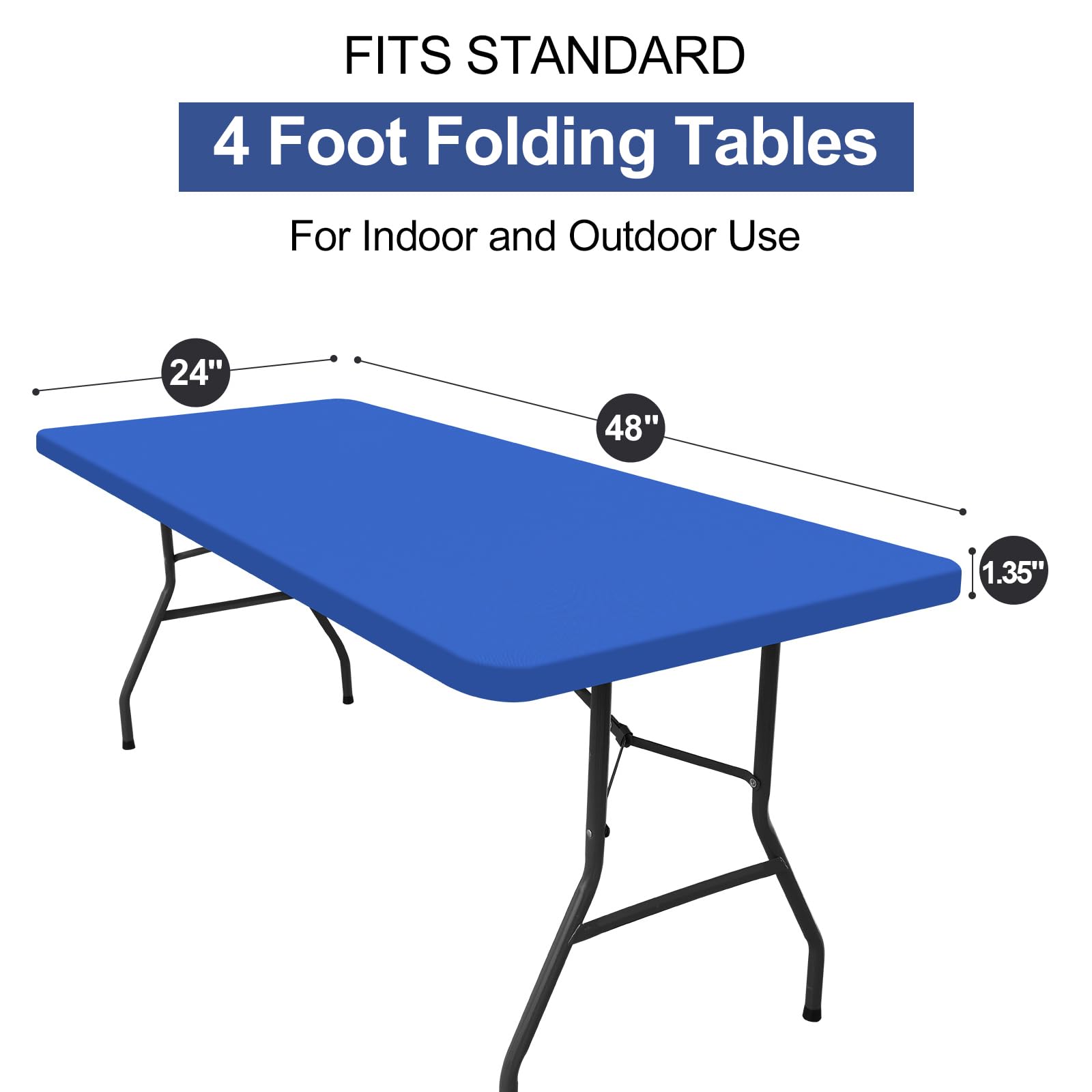 homing Rectangle Table Cloth Cover 4 Foot Blue Elastic Fitted Tablecloth