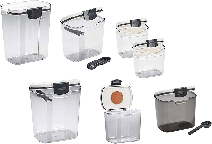 Progressive ProKeeper Baker's Airtight Kitchen Storage Canister Container Set for Flour, Sugar & More, Keeps Ingredients Fresh