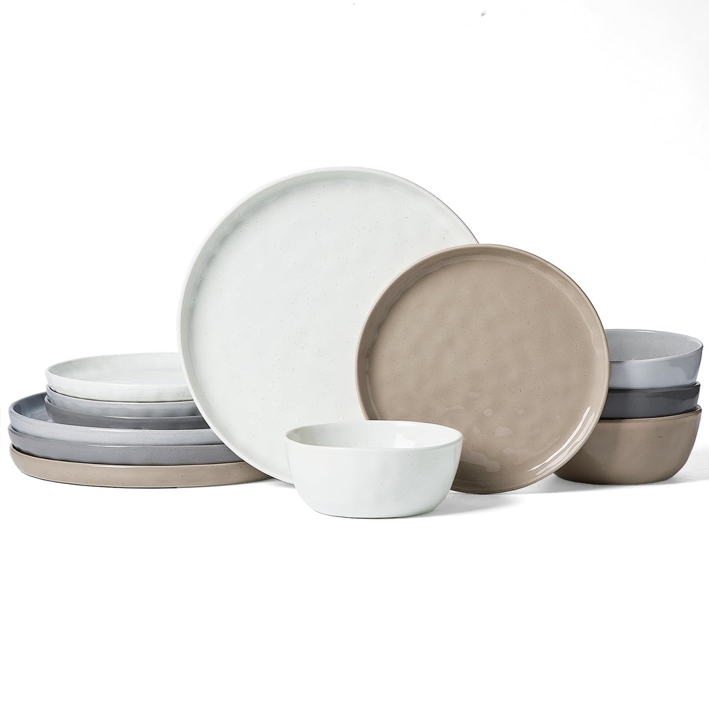 Famiware Mars Stoneware Dinnerware Set for 4, Multi-color