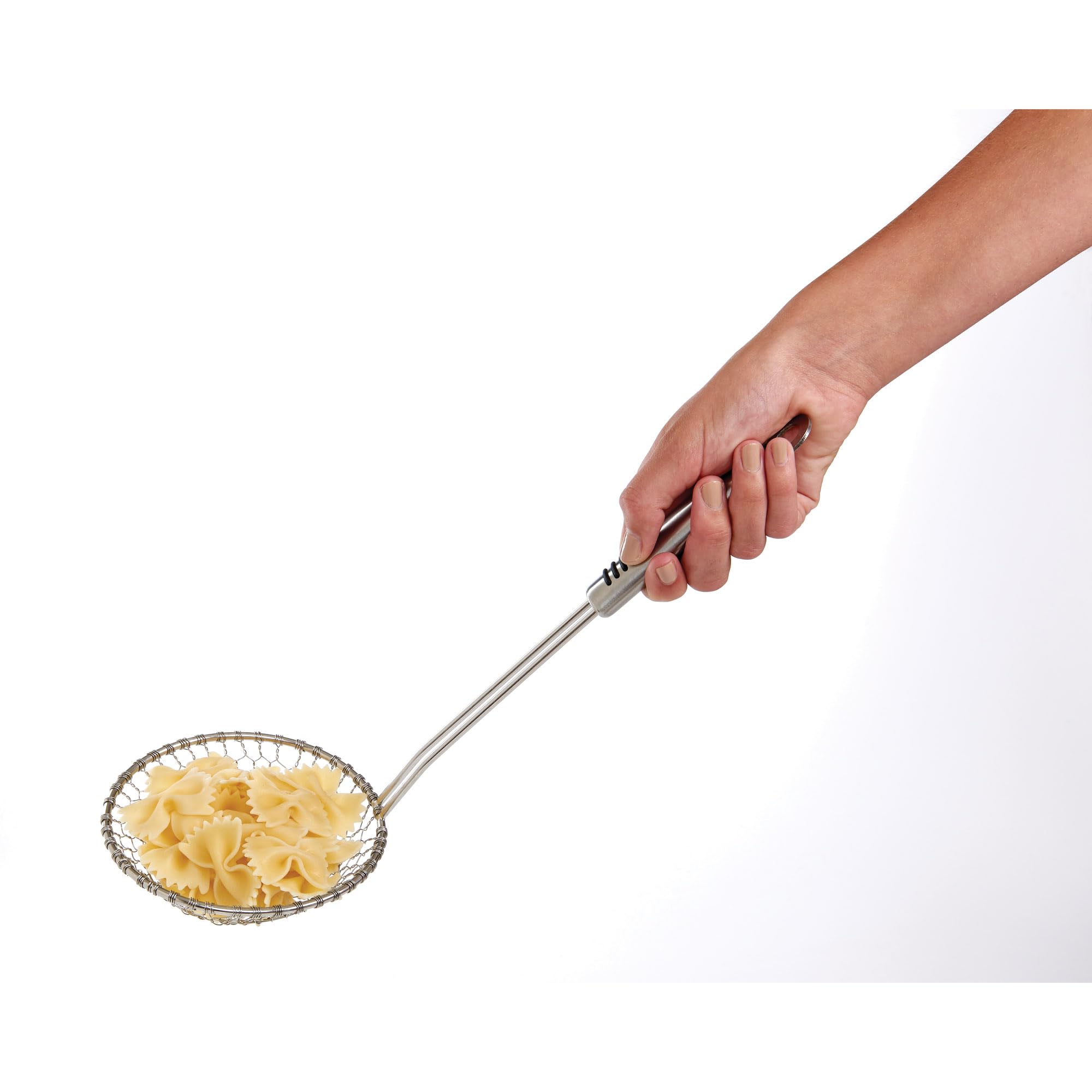 Helen's Asian Kitchen Spider Strainer, 5-Inch, All Stainless Steel Mesh Basket And Handle, For Noodles, Dumplings, Wontons, Deep Frying, And Draining Tasks
