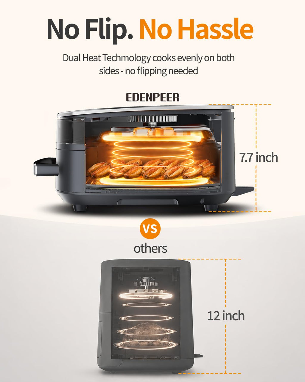11-in-1 Large Air Fryer, 6QT Airfryer Top & Bottom Heating, No Flip Needed
