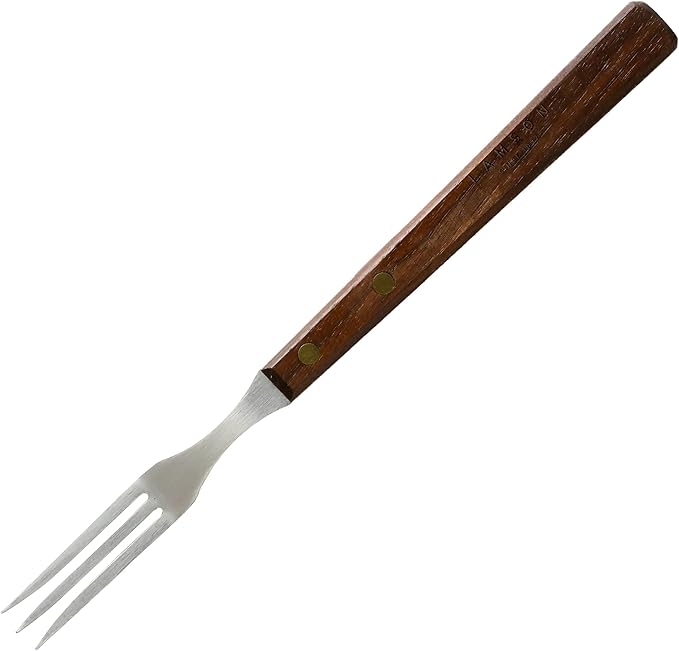 Lamson Pickle Fork, 3 Tine Stainless Cooking Fork, Walnut Handle, 7 In