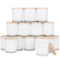 SHOWIN 10 OZ Thick Candle Jars for Making Candles 15 Pcs, Empty Jars with Wood Lids for Candle Making, Sample Container, Inner White