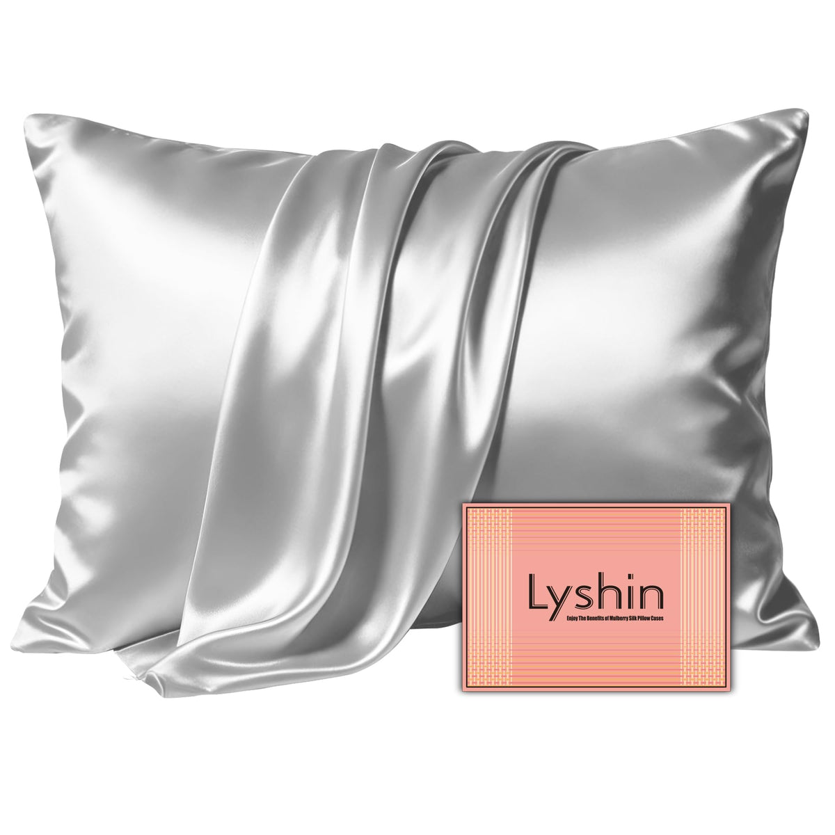 LYSHIN Silk Pillow Cases Standard Size with Hidden Zipper, Leopard