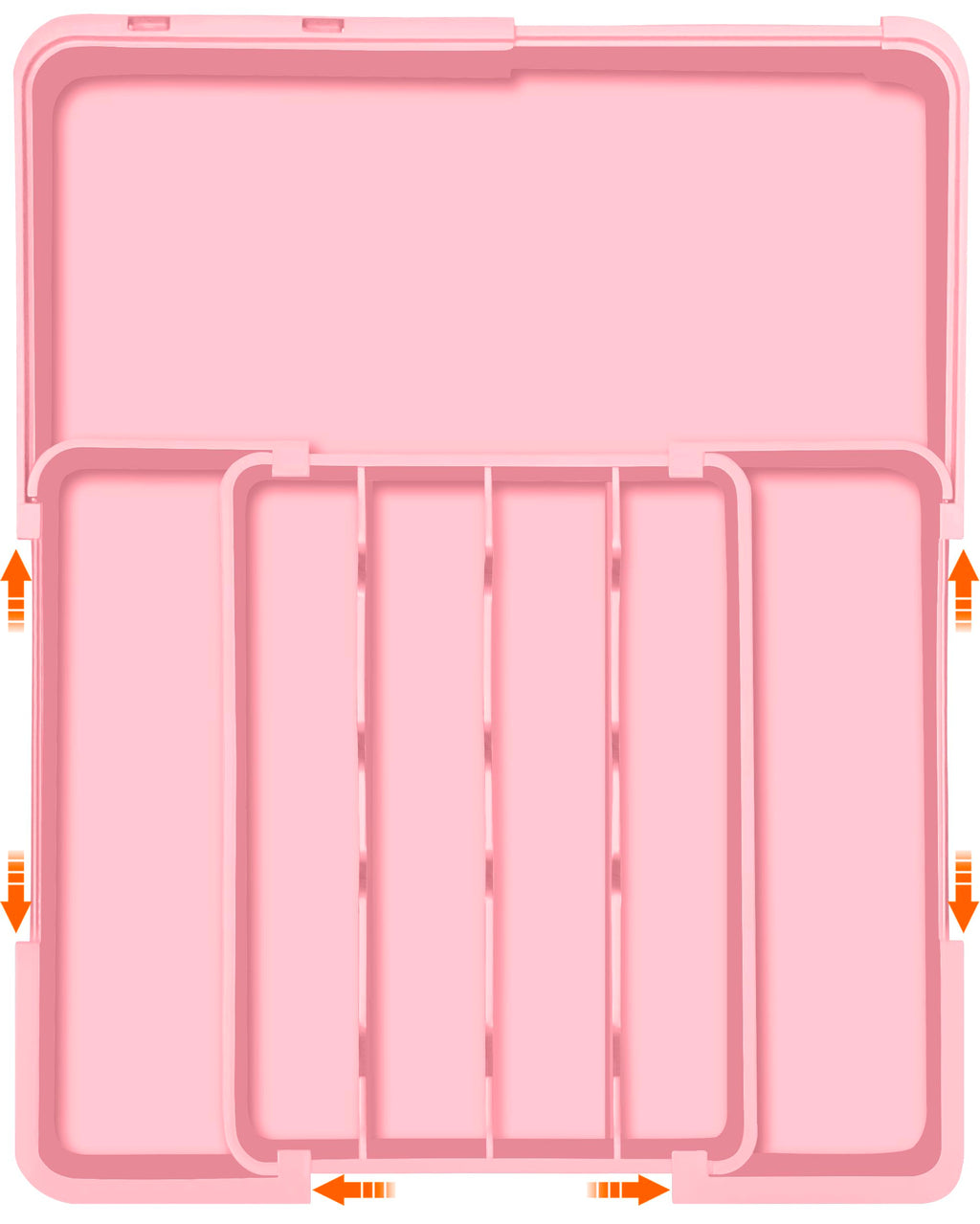 Spaclear Silverware Organizer - Expandable Silverware Drawer Organizer, Adjustable Drawer Organizer, Silverware Tray for Drawer 15.2"x 19" Utensil Drawer Organizer, Kitchen Organizers Storage, Pink