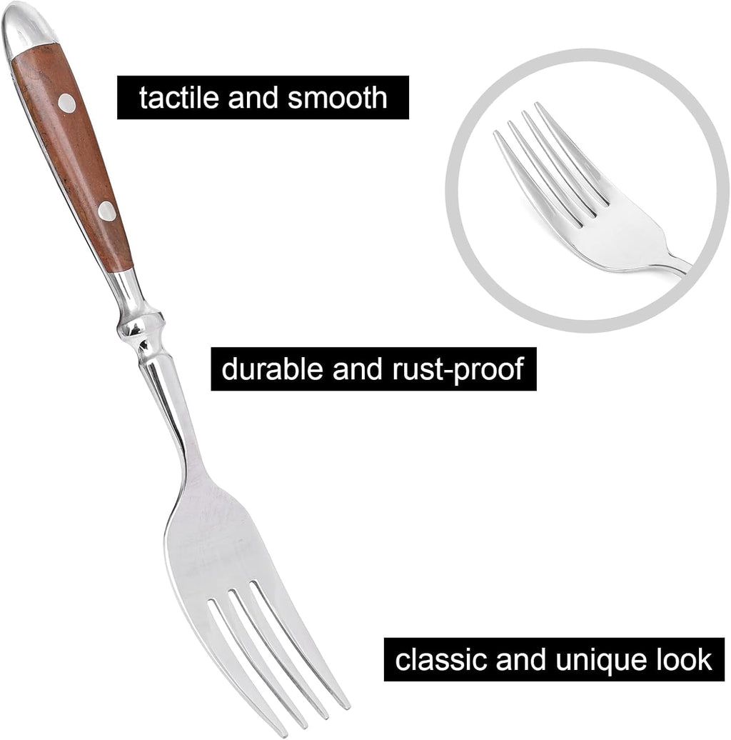 QUEARI Silverware Set For 8 with Two Rivets, Vintage 40-Piece Everyday Flatware Set with Brown Bakelite Handle, Stainless Steel Cutlery Set, Dishwasher Safe, Knives Spoons and Forks Set