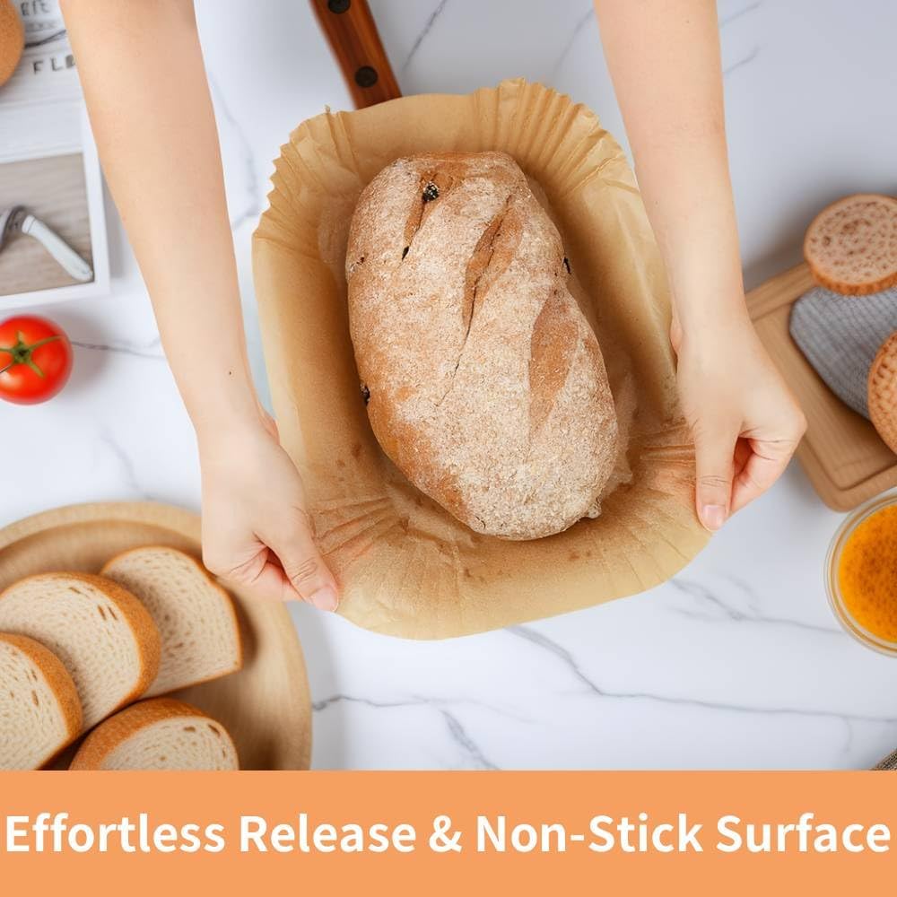 Loaf Pan Liners, 9x5In Air Fryer Liners Disposable, 100Pcs Loaf Pan Parchment Liners, Non-Stick Pre Formed parchment paper for baking, Rectangle Bread Pan Liners for Baking Bread for Ninja DZ201