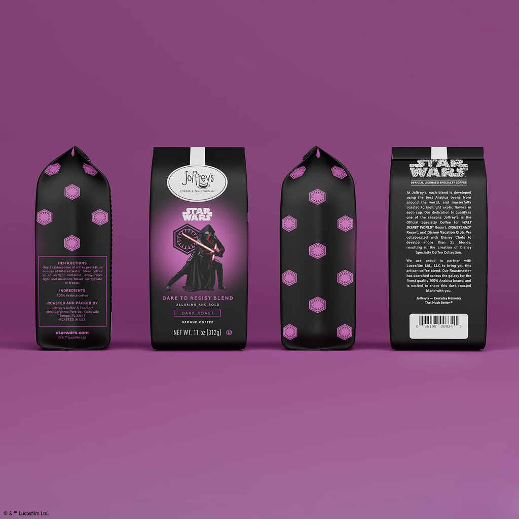 Joffrey's Coffee - STAR WARS™ Dare to Resist Blend, STAR WARS Licensed Coffee Collection, Artisan Dark Roast, Bold & Smooth Taste, Brew or French Press (Ground, 11oz)