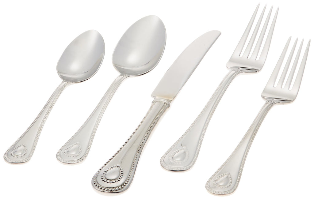 Lenox French Perle 65-Piece 18/10 Silverware Set for 12, Flatware