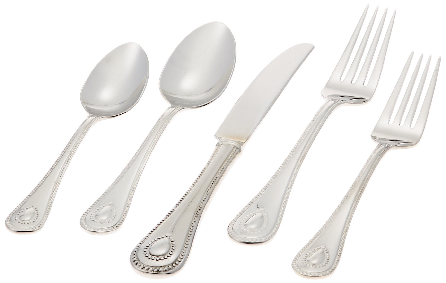 Lenox French Perle 65-Piece 18/10 Silverware Set for 12, Flatware