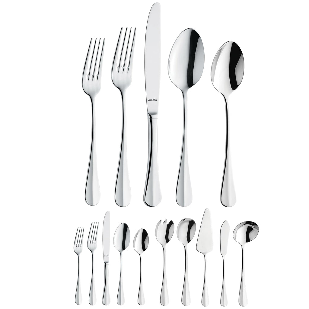 Amefa Baguette Flatware Set - Silver, Set of 45