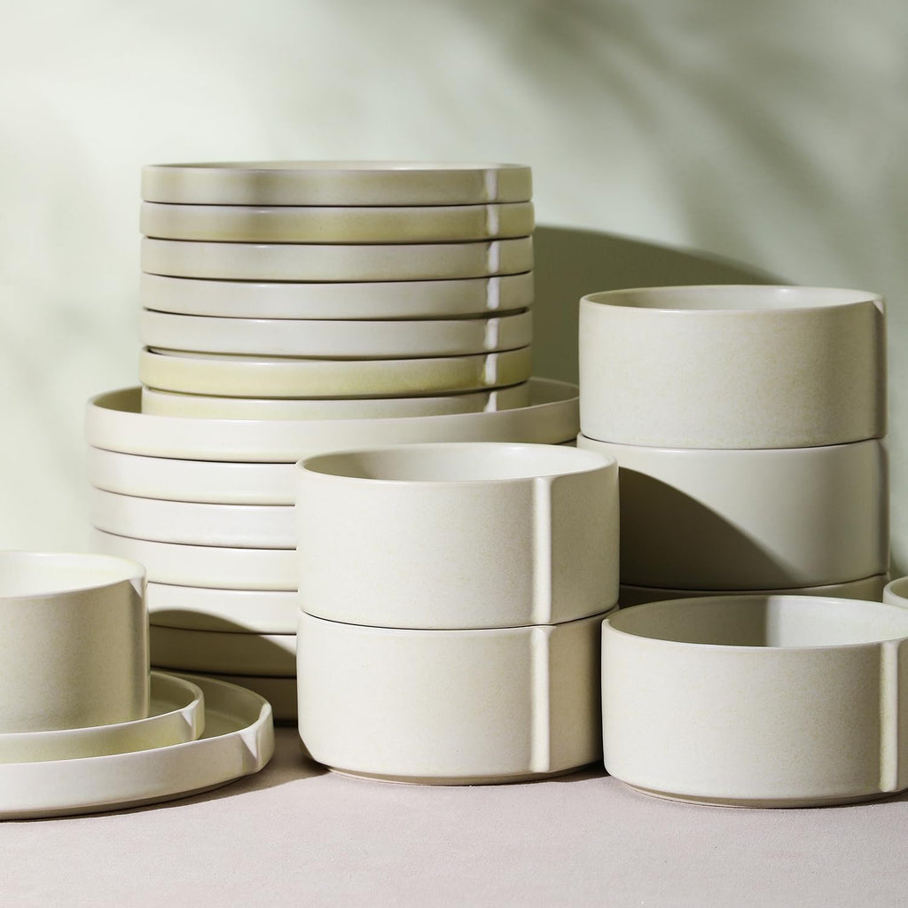 Stone Lain Bao Dinnerware Set, Beige, Set of 12