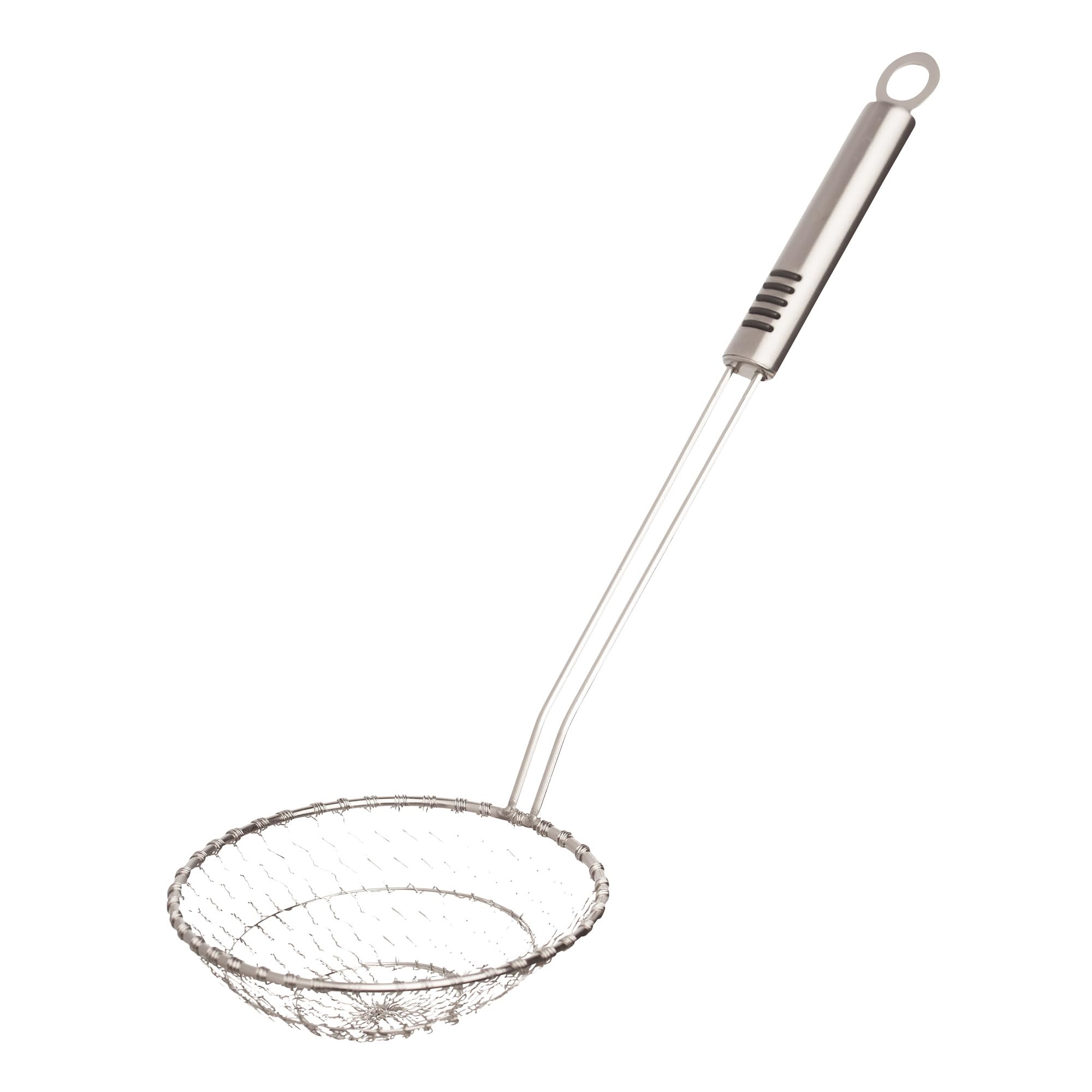 Helen's Asian Kitchen Spider Strainer, 7-Inch, All Stainless Steel Mesh Basket And Handle, For Noodles, Dumplings, Wontons, Deep Frying, And Draining Tasks
