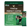 VitaCup Perfect Low Acid USDA Organic Instant Coffee Packets 24ct
