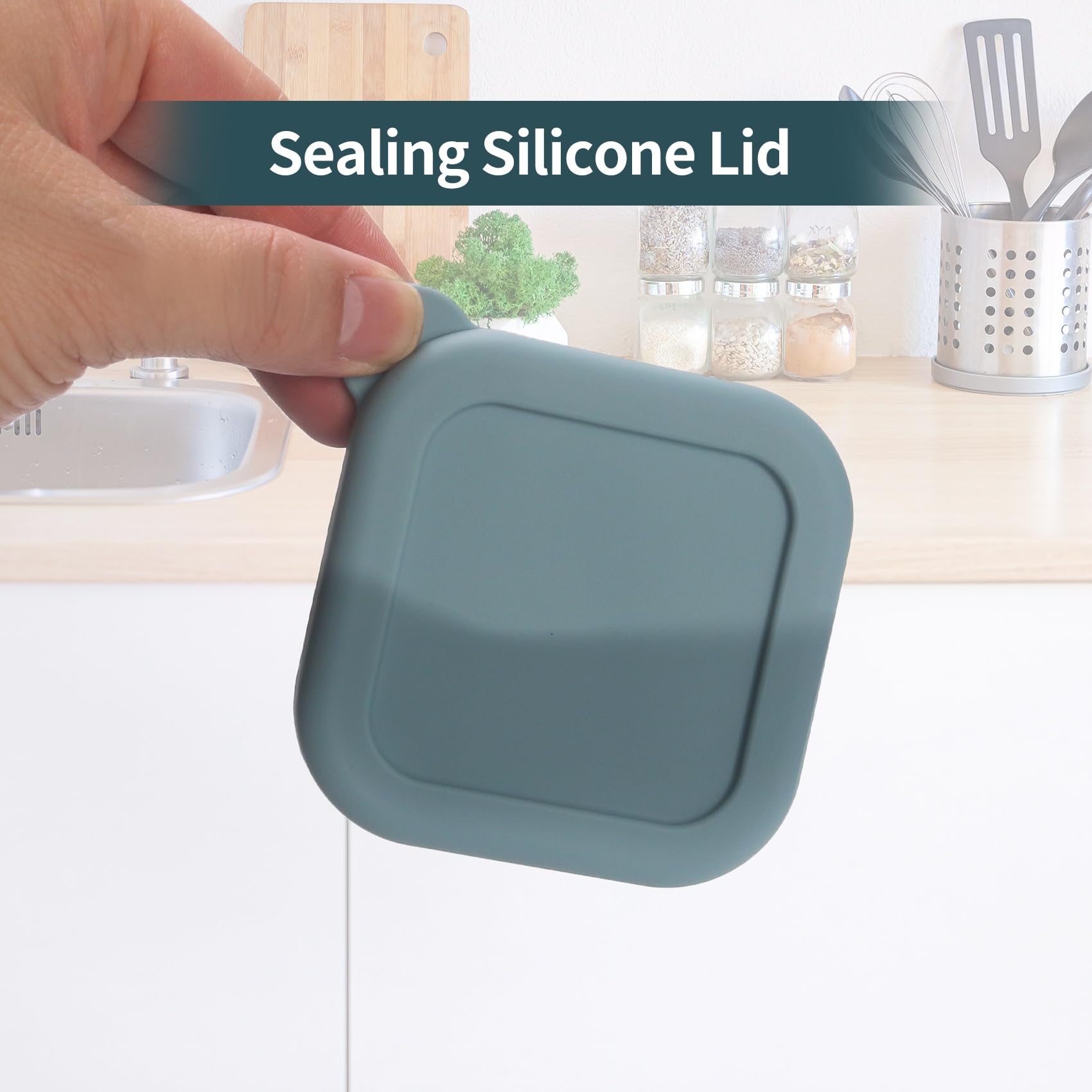 BECOKIT 1/2 Cup Silicone Freezer Tray With Lid - Silicone Freezer Molds 4-Pack For meal prep & freezing of various sauces and other dishes, makes 4 perfect 1/2 cup portions cubes (Blue 4 Pack)