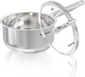 Sunhouse: Stainless Steel Saucepan - Classic: 2 Quart - Tempered Glass Lid, 3-Ply Bottom, Round-Edge Cookware Pot, All Cooktop-Oven-Dishwasher Safe