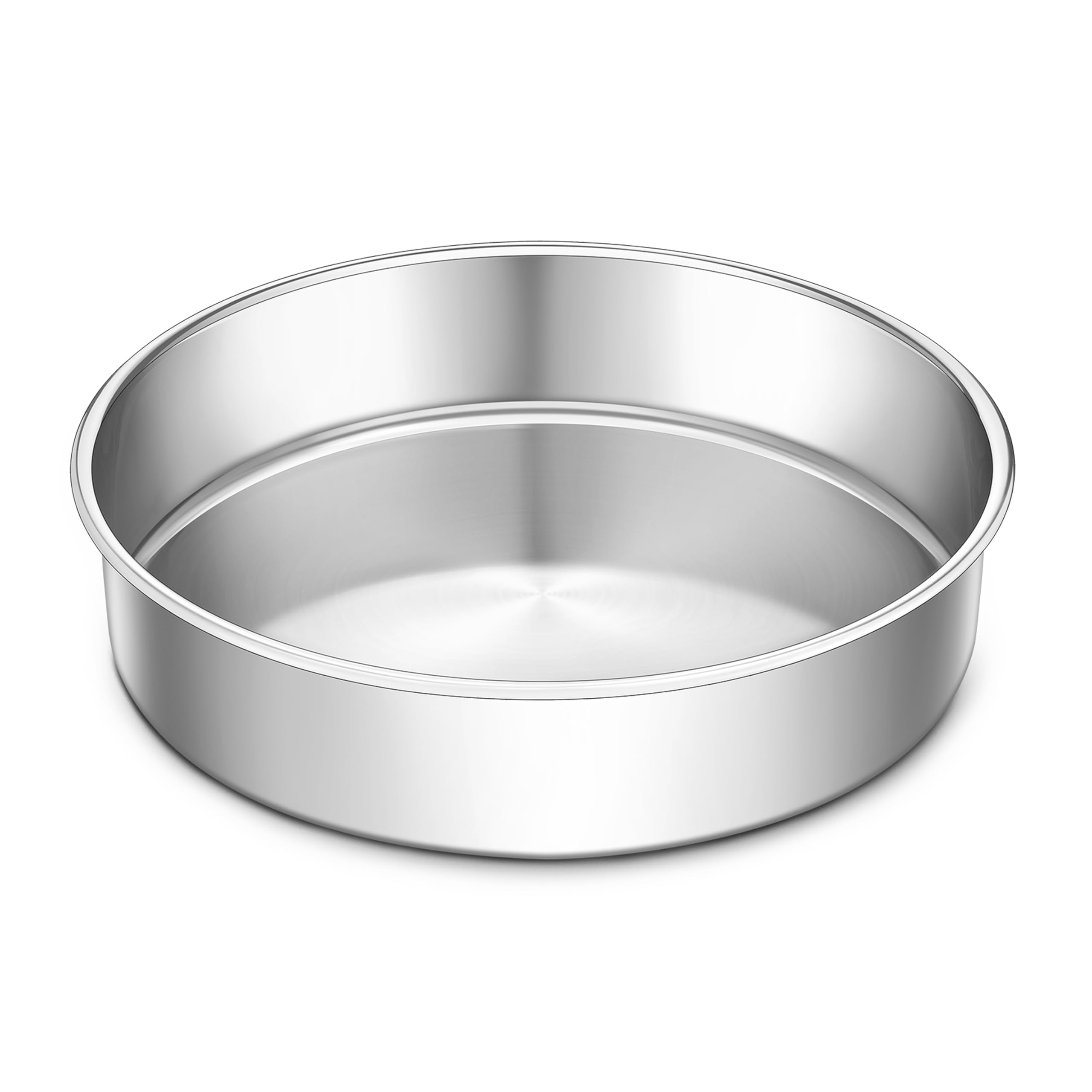 LIANYU Cake Pan 9 Inch Round, Stainless Steel Round Wedding Cake Baking Pan