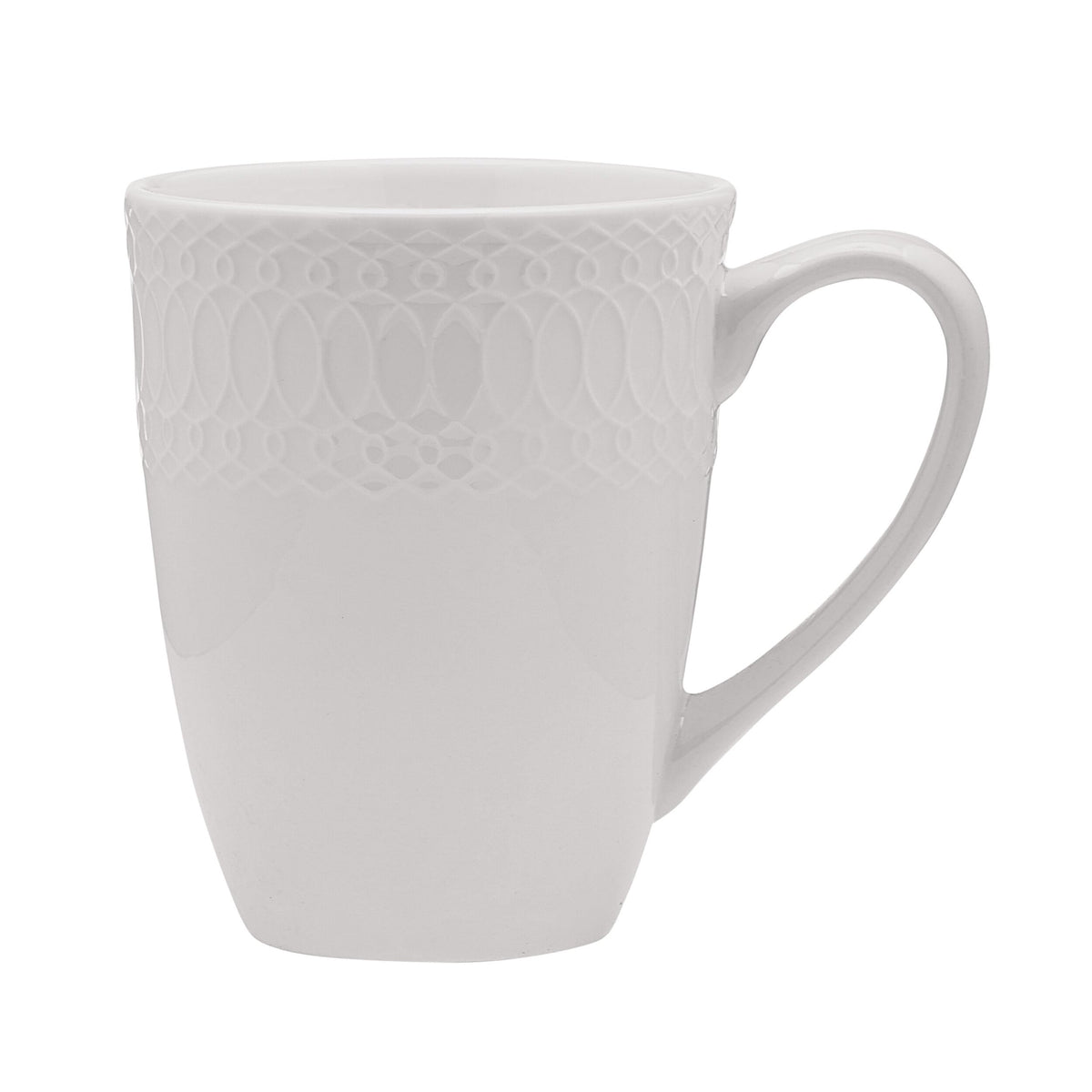 Mikasa Levi 40 Piece Bone China Dinnerware Set, Embossed Plates Bowls, Chip-Resistant, Lightweight, Elegant and Durable, Service for 8, White
