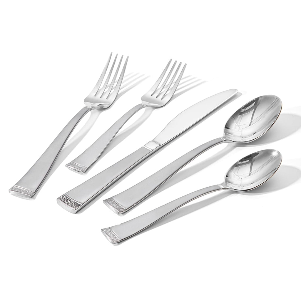 HIKAA 40PCS Matte Handle Silverware Set for 8, Stainless Steel Flatware Set, Modern Design Cutlery Set for Home/Hotel/Wedding, Dishwasher Safe